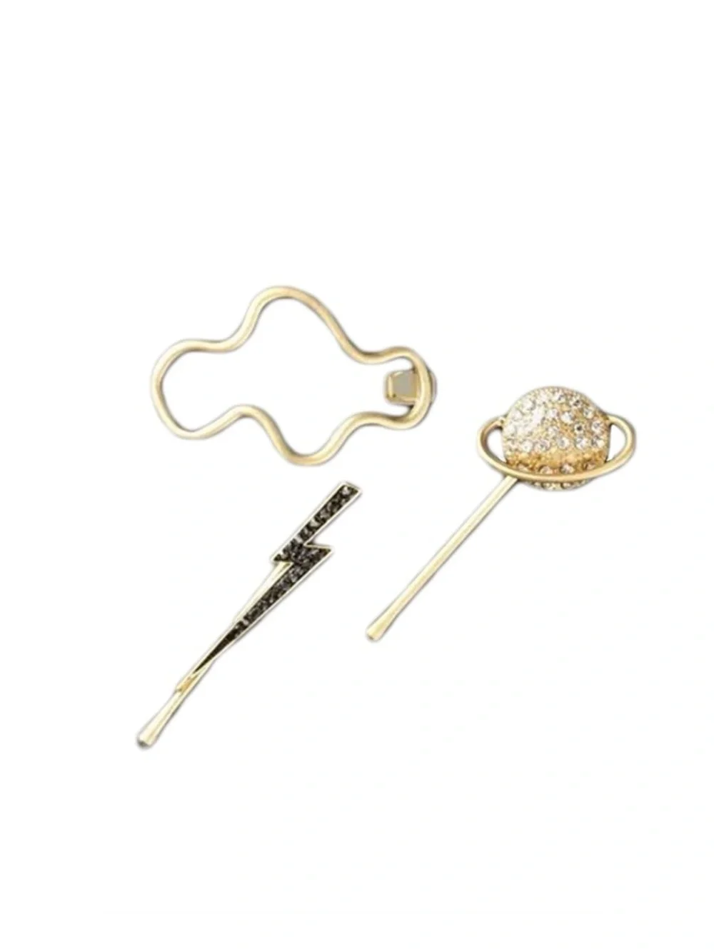 Kristin Ess Gold Decorative Hair Clip Set for Women